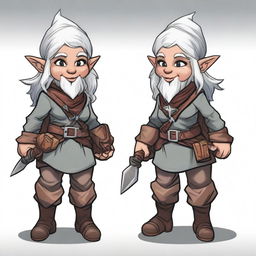 A detailed illustration of a female deep gnome from Dungeons & Dragons