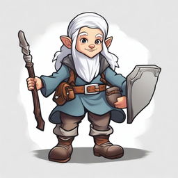 A detailed illustration of a female deep gnome from Dungeons & Dragons