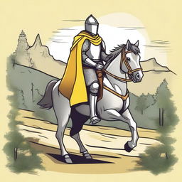 Create a detailed illustration of a traveling knight