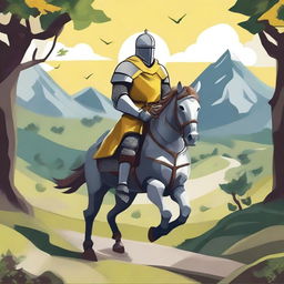 Create a detailed illustration of a traveling knight