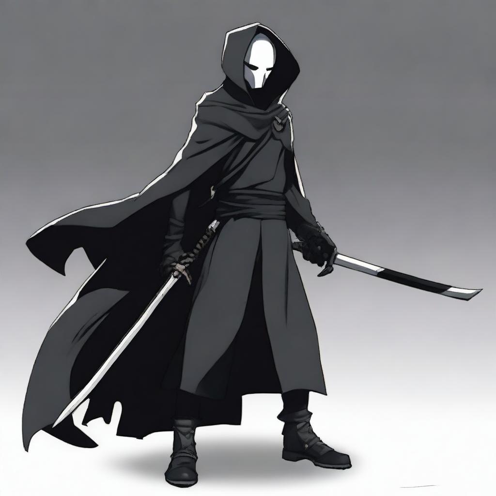 A 17-year-old changeling with faded white skin, wearing all black clothing