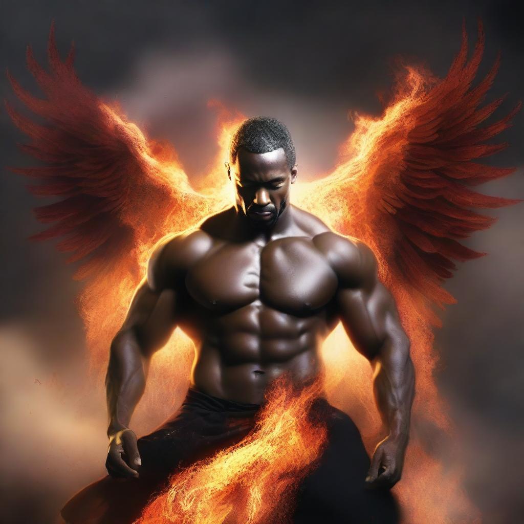 A powerful book cover featuring a fiery phoenix rising from ashes