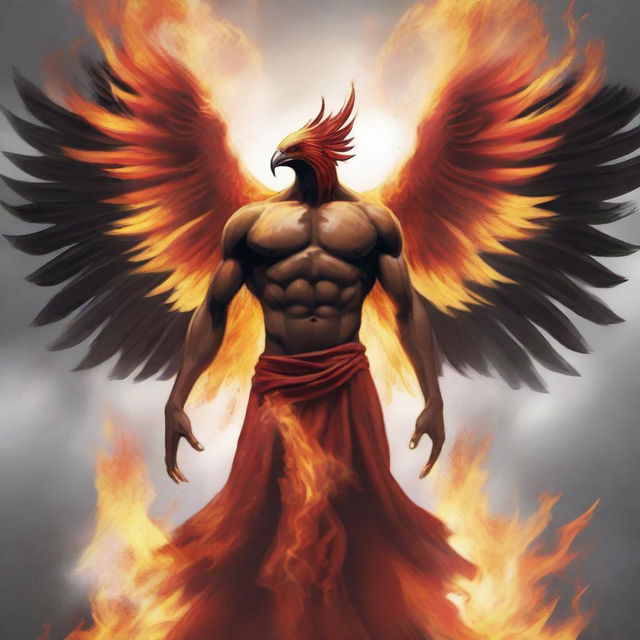 A powerful and inspiring book cover featuring a majestic fire phoenix rising from the ashes