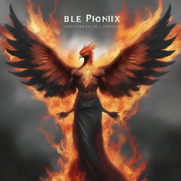 A powerful and inspiring book cover featuring a majestic fire phoenix rising from the ashes