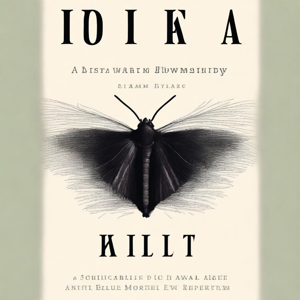 Book cover for a novel about a serial killer whose pattern involves cutting the victims' eyelids and sewing their mouths with threads of different colors, inserting a black moth inside