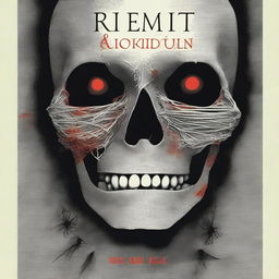 Book cover for a novel featuring a skull-faced serial killer whose pattern involves cutting the victims' eyelids and sewing their mouths with threads of different colors, inserting a black moth inside