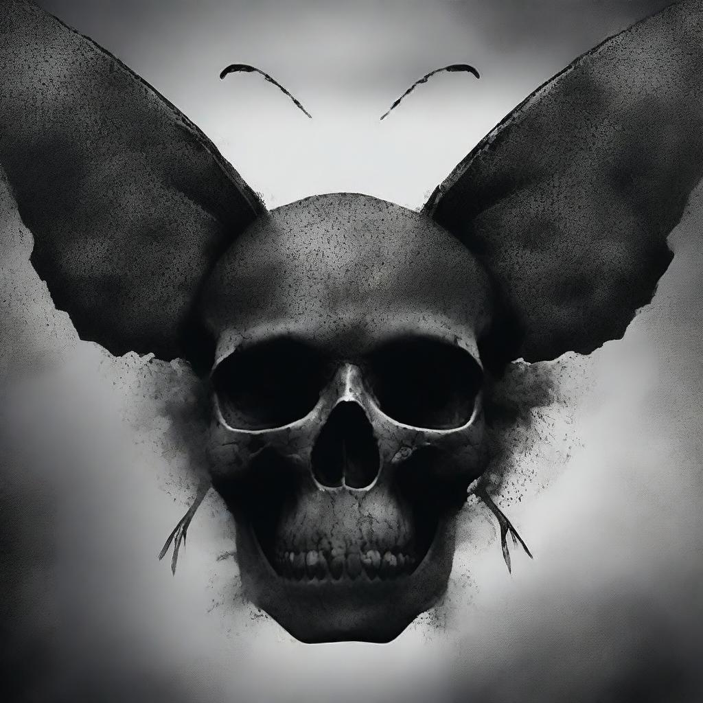 Book cover featuring a skull transformed into a black moth