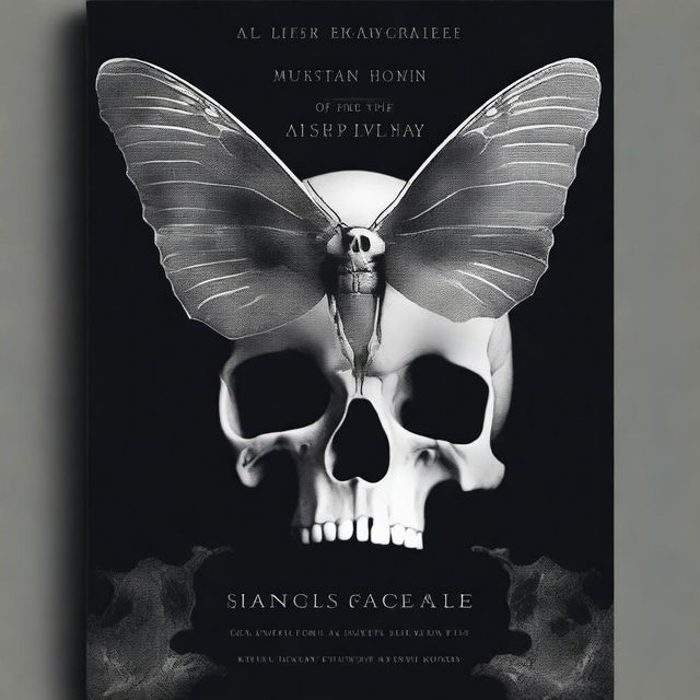 Book cover featuring a skull superimposed on a black moth