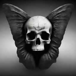 Book cover featuring a skull superimposed on a black moth, merging them into a single entity