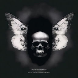 Book cover featuring a shadowed skull superimposed on a black moth, merging them into a single entity