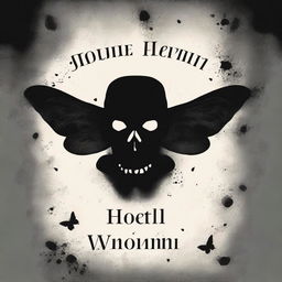 Book cover featuring a black moth blended with the silhouette of a skull