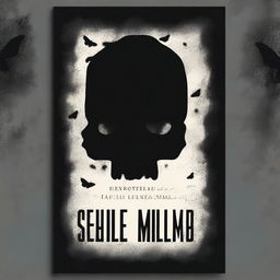 Book cover featuring elements of a serial killer, a black moth, and a silhouette of a skull fused with the black moth