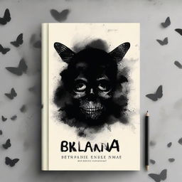 Book cover featuring elements of a serial killer, a black moth, and a silhouette of a skull fused with the black moth