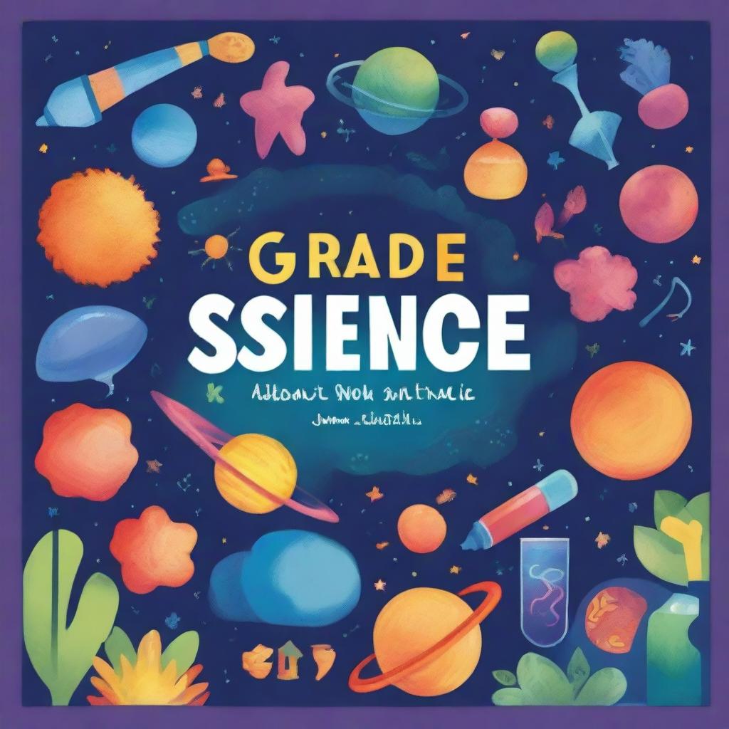 A vibrant and engaging science book cover for grade 3 students