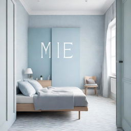 A 14 square meter bedroom with light gray Scandinavian style flooring