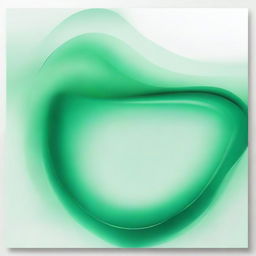 An abstract artwork featuring smooth, flowing lines with a gradient in various shades of green