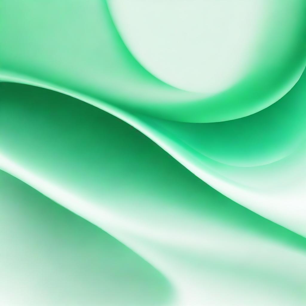 An abstract artwork featuring smooth, flowing lines with a gradient in various shades of green