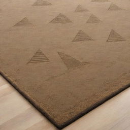 A stunning carpet with a motif of the iconic Egyptian pyramids intricately woven into the design