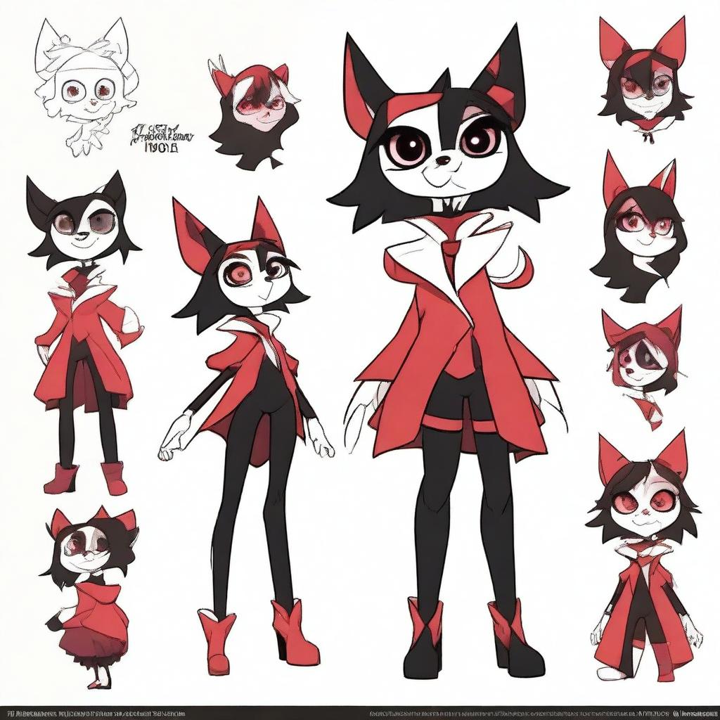 Create an original character inspired by Hazbin Hotel with a furry art style