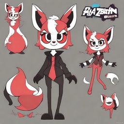 Create an original character inspired by Hazbin Hotel with a furry art style