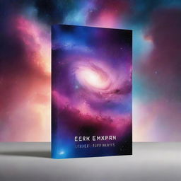 A captivating book cover featuring a stunning galaxy as the background