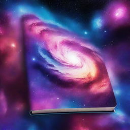 A captivating book cover featuring a stunning galaxy as the background