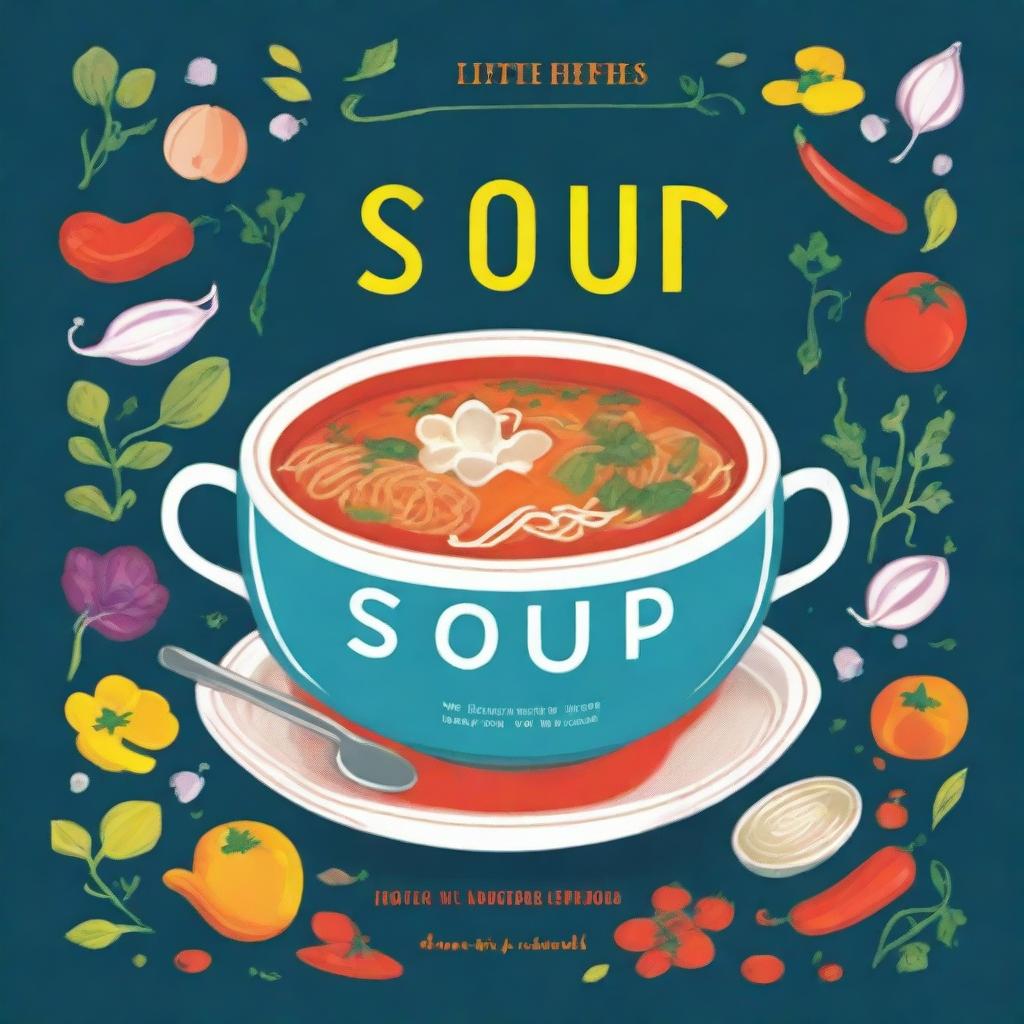 A beautifully illustrated cover for a soup cookbook