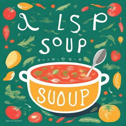 A beautifully illustrated cover for a soup cookbook