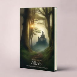 Create a captivating book cover featuring a mysterious forest with a hidden path leading to an ancient castle