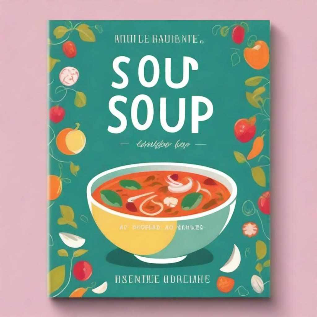 A beautifully illustrated cover for a soup cookbook