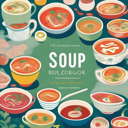 A beautifully illustrated cover for a soup cookbook