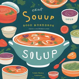 A beautifully illustrated cover for a soup cookbook