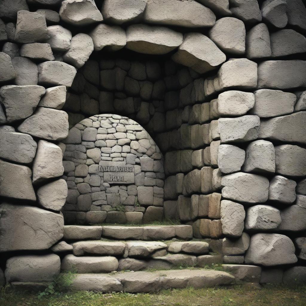 Generate an artistic book cover for a book where the wall of a cemetery is the protagonist