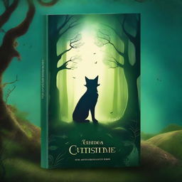 Create a captivating book cover featuring an enchanted forest with mystical creatures, a hidden path, and a glowing moon