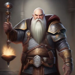 Create a detailed image of a Dungeons & Dragons dwarven cleric