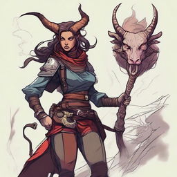 Create a detailed illustration of a Dungeons & Dragons character