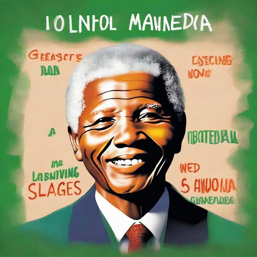 Create a cover for a Portuguese school project about the book 'O Menino Nelson Mandela'