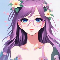 Crea una portada de estilo anime con una chica de cabello largo y suelto, peinado en coletas