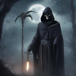 A dark, gothic romance book cover featuring a reaper