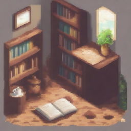 Create a pixel art image of a book