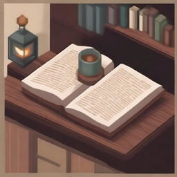 Create a pixel art image of a book