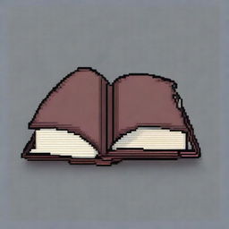 Create a pixel art image of an open book in PNG format