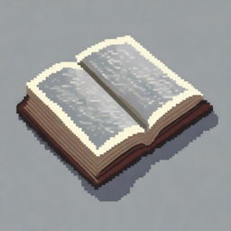 Create a pixel art image of an open book in PNG format