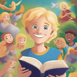 An illustration featuring Janjão, an 11-year-old curious boy with blonde hair, exploring stories from the Bible