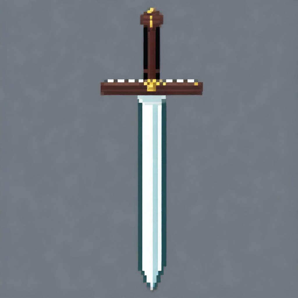 Create a pixel art image of a sword in PNG format