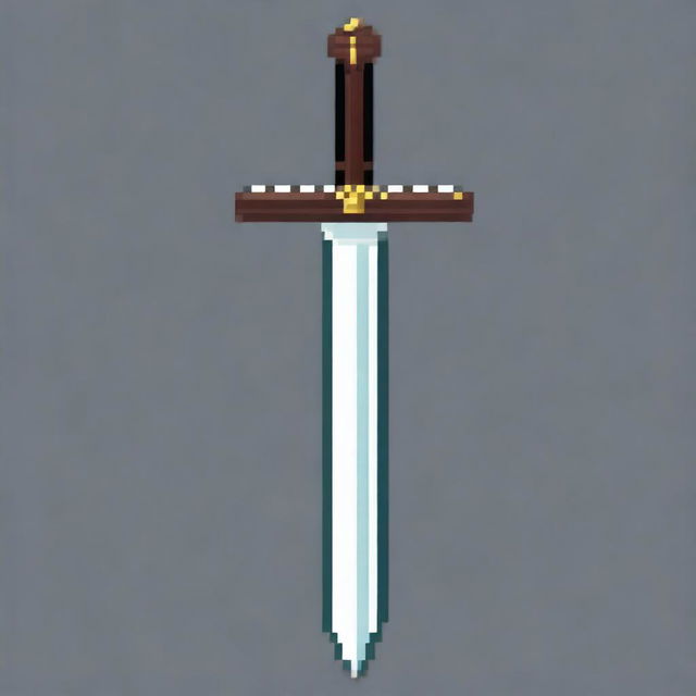Create a pixel art image of a sword in PNG format