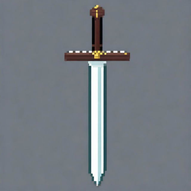 Create a pixel art image of a sword in PNG format