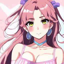 Create an image of an anime-style waifu wearing a stylish bra