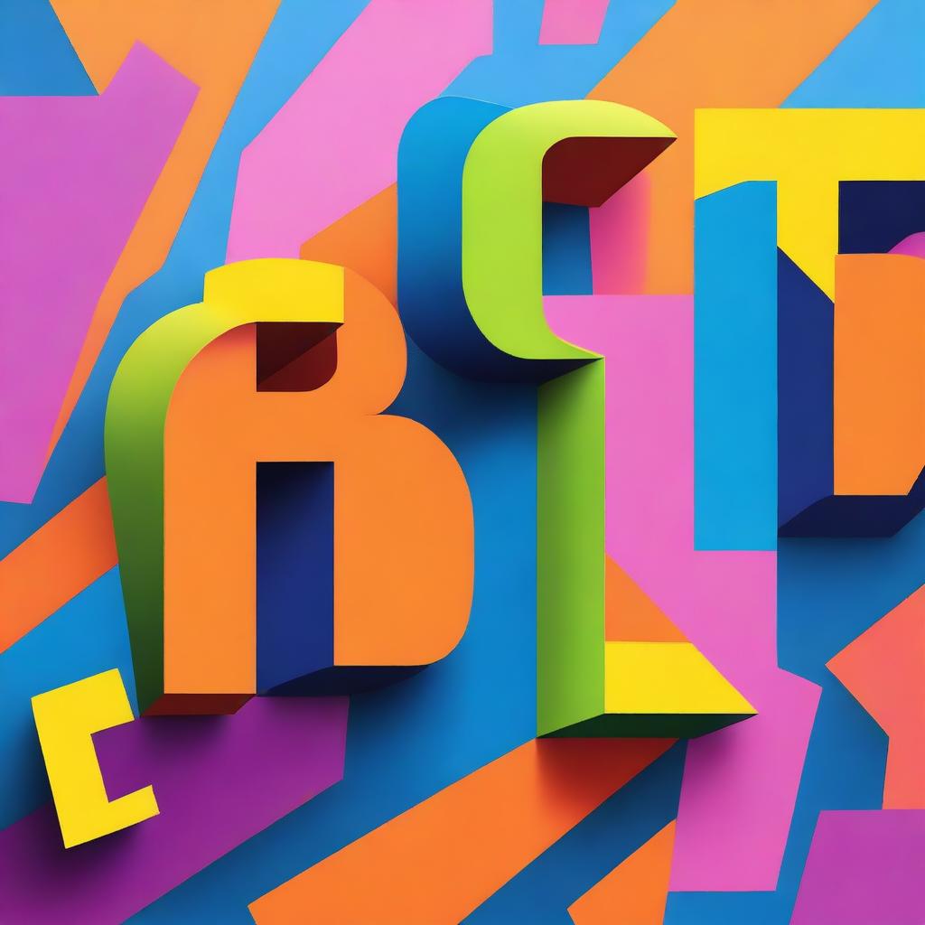 Create an image of the word 'BATE' in large, bold, and colorful letters