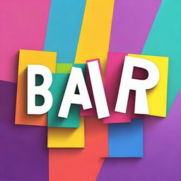 Create an image of the word 'BATE' in large, bold, and colorful letters